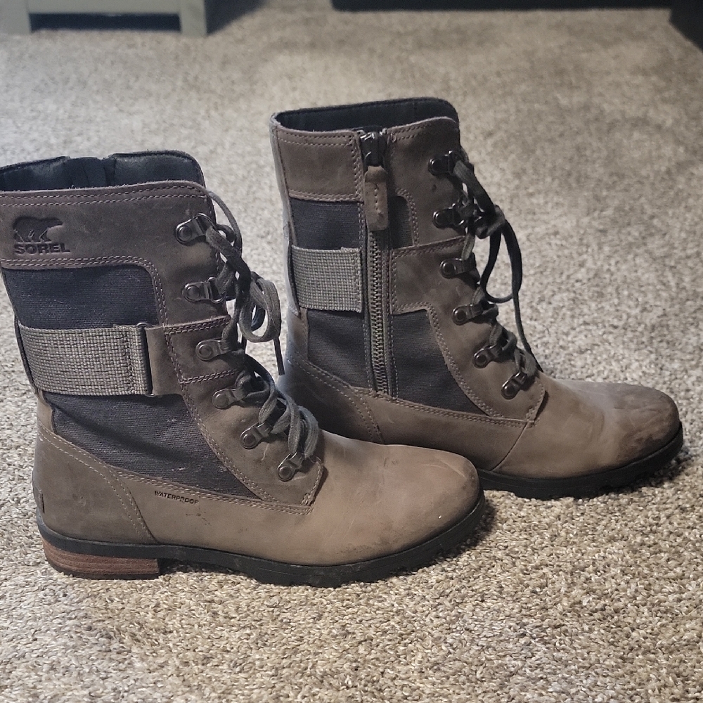 Sorel Brown Lace Up Boots Rugged Design